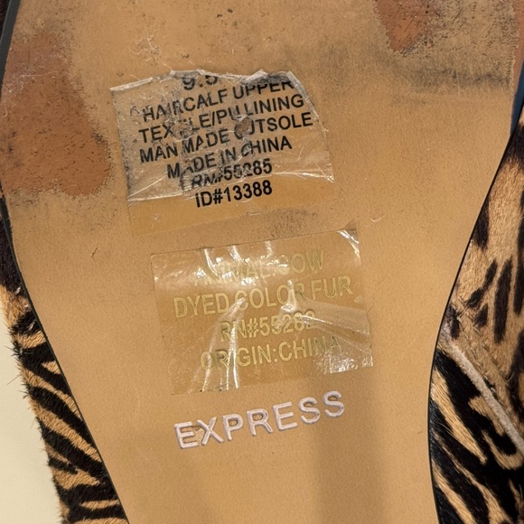 EXPRESS Calf Hair Animal Print Stiletto Ankle Boots 🔥 - Picture 13 of 16